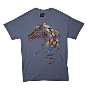 Vintage Sportex Arizona Horse Feather Graphic T-Shirt Men’s S Made USA